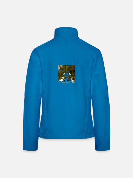 Zotteliger Braunbär Naturfreund - Frauen Softshelljacke - Lichtblau - Hinten
