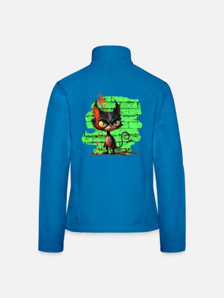 Lustige Katze - Frauen Softshelljacke - Lichtblau