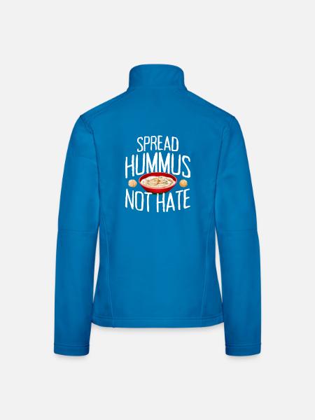 Spread Hummus Not Hate Vegan Geschenk Für Veganer - Frauen Softshelljacke - Lichtblau - Hinten