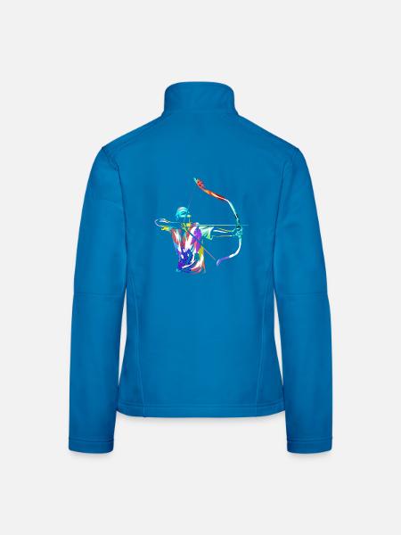 Treffsicherer Bogenschütze Parcours - Frauen Softshelljacke - Lichtblau - Hinten