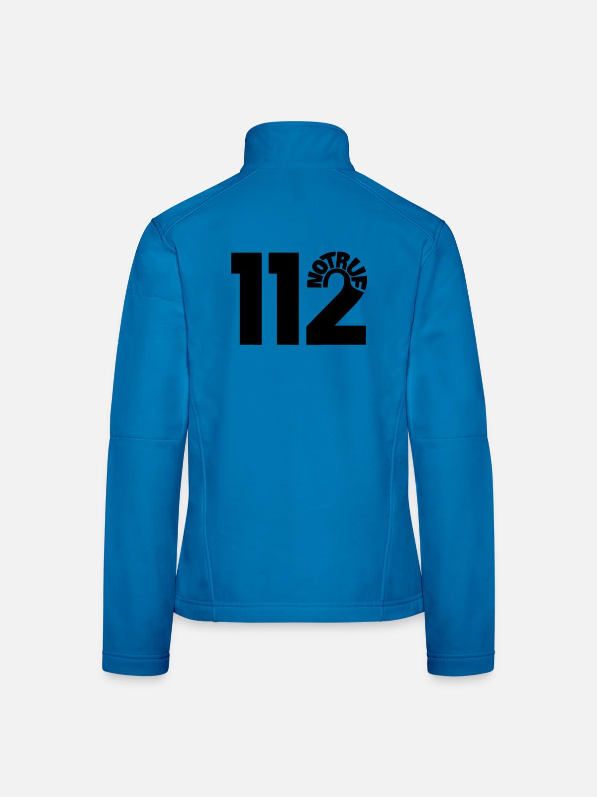 Notruf 112 rund - Frauen Softshelljacke - Lichtblau - Hinten