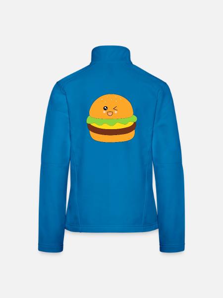 Burger, fast food, essen, kochen Geschenk Koch - Frauen Softshelljacke - Lichtblau - Hinten