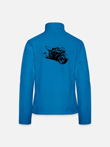 Motorradrennen - Frauen Softshelljacke - Lichtblau - Hinten