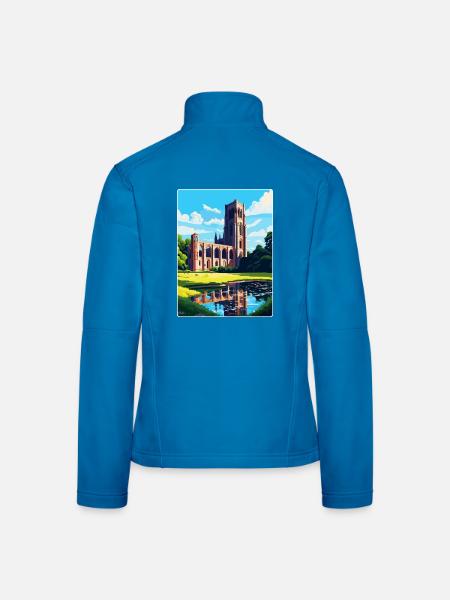 Fountains Abbey North Yorkshire Reiseposter WPA - Frauen Softshelljacke - Lichtblau - Hinten