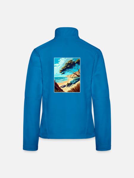 Carpinteria Bluffs Kalifornien Reiseposter - Frauen Softshelljacke - Lichtblau - Hinten