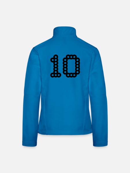 10. 10 ANS. 10e ANNIVERSAIRE. ANNIVERSAIRE 10 ANS. - Veste en tissu softshell Femme - bleu clair - Dos