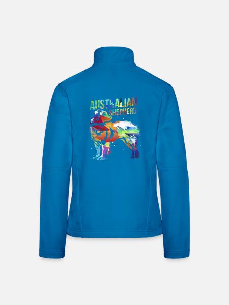 Flinker Australian Shepherd Hütehund - Frauen Softshelljacke - Lichtblau - Hinten