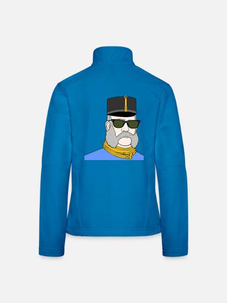 Kaiser Franz Joseph mit Sonnenbrille – K&K - Frauen Softshelljacke - Lichtblau - Hinten