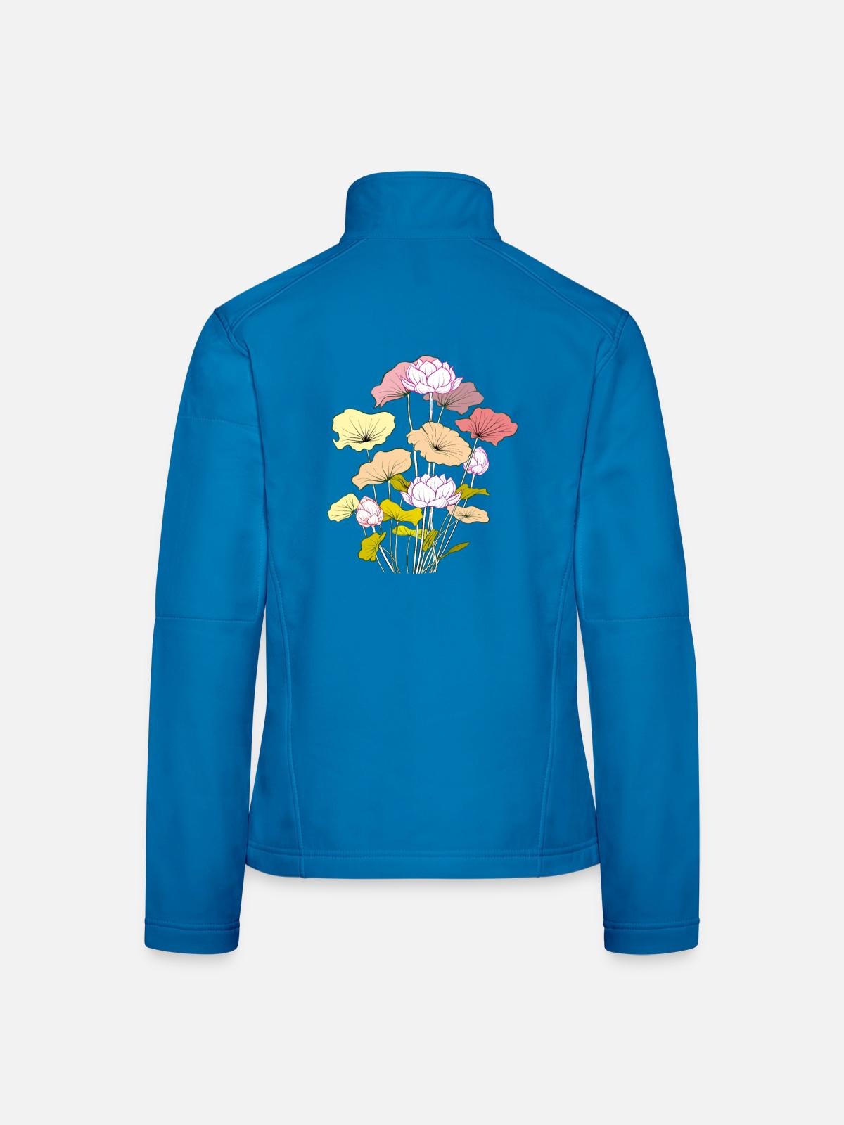 Blumenstrauß - Frauen Softshelljacke - Lichtblau - Hinten