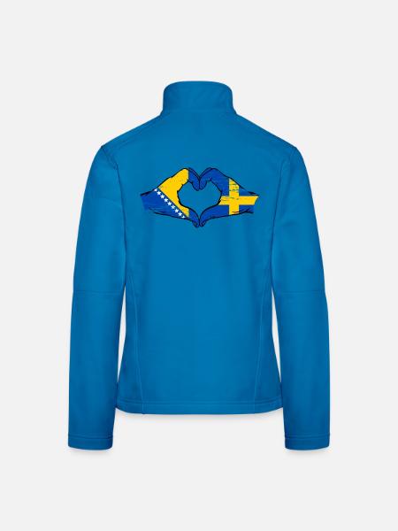 Bosnien Schweden Flagge Hände Herzform used - Frauen Softshelljacke - Lichtblau