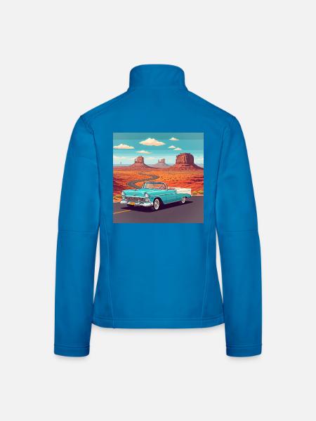 Autos im Monument Valley - Frauen Softshelljacke - Lichtblau