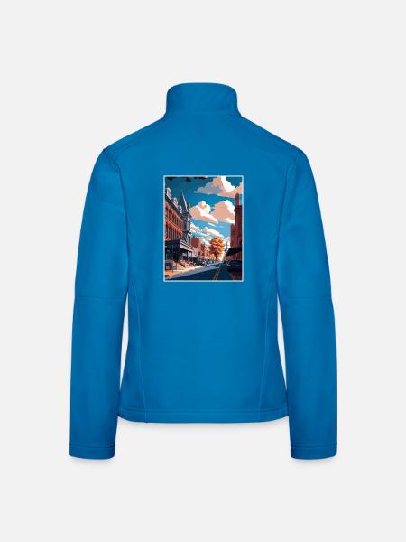 Lancaster County Pennsylvania Reiseposter - Frauen Softshelljacke - Lichtblau - Hinten