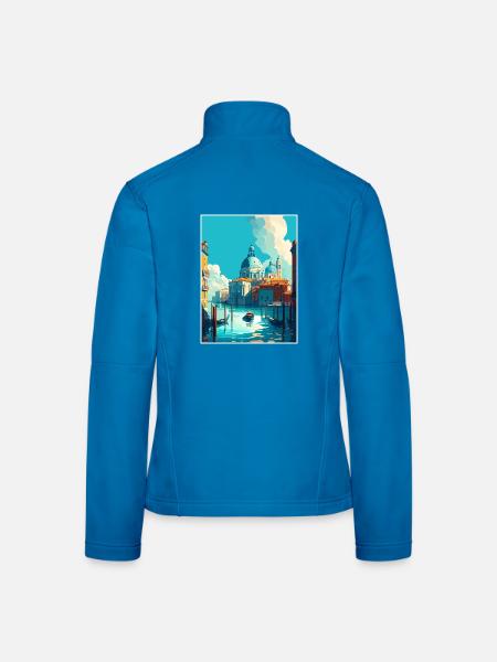 Venedig Italien Dekoration Markusplatz Souvenir - Frauen Softshelljacke - Lichtblau - Hinten