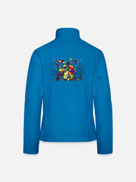 Geometric Neon Drum Set - Women's Softshell Jacket - light blue - Back