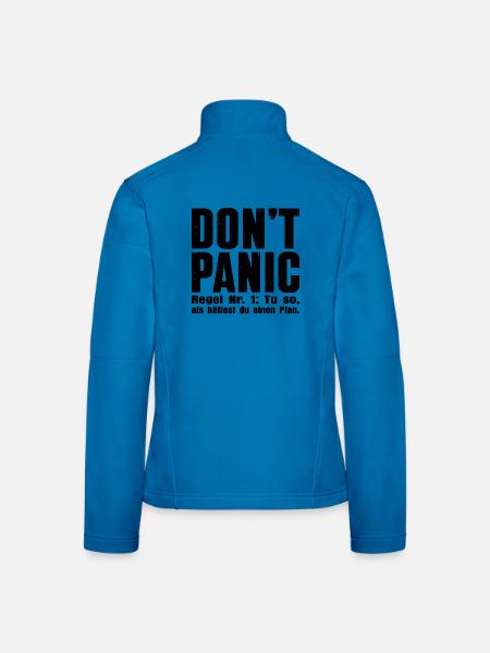 "DON'T PANIC" – The cult shirt - Women's Softshell Jacket - light blue - Back