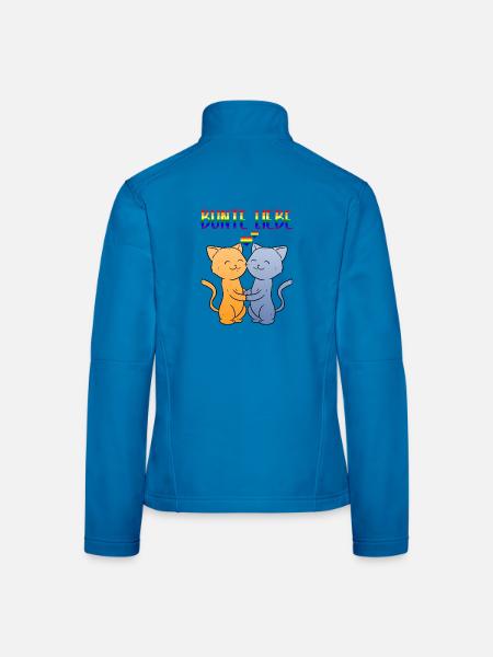 Bunte Liebe Katzen Regenbogen Lesbe Schwul Queer - Frauen Softshelljacke - Lichtblau - Hinten