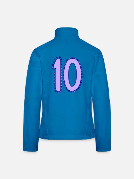 10. 10 JAHRE. 10. JAHRESTAG. 10-JÄHRIGES JUBILÄUM. - Frauen Softshelljacke - Lichtblau - Hinten