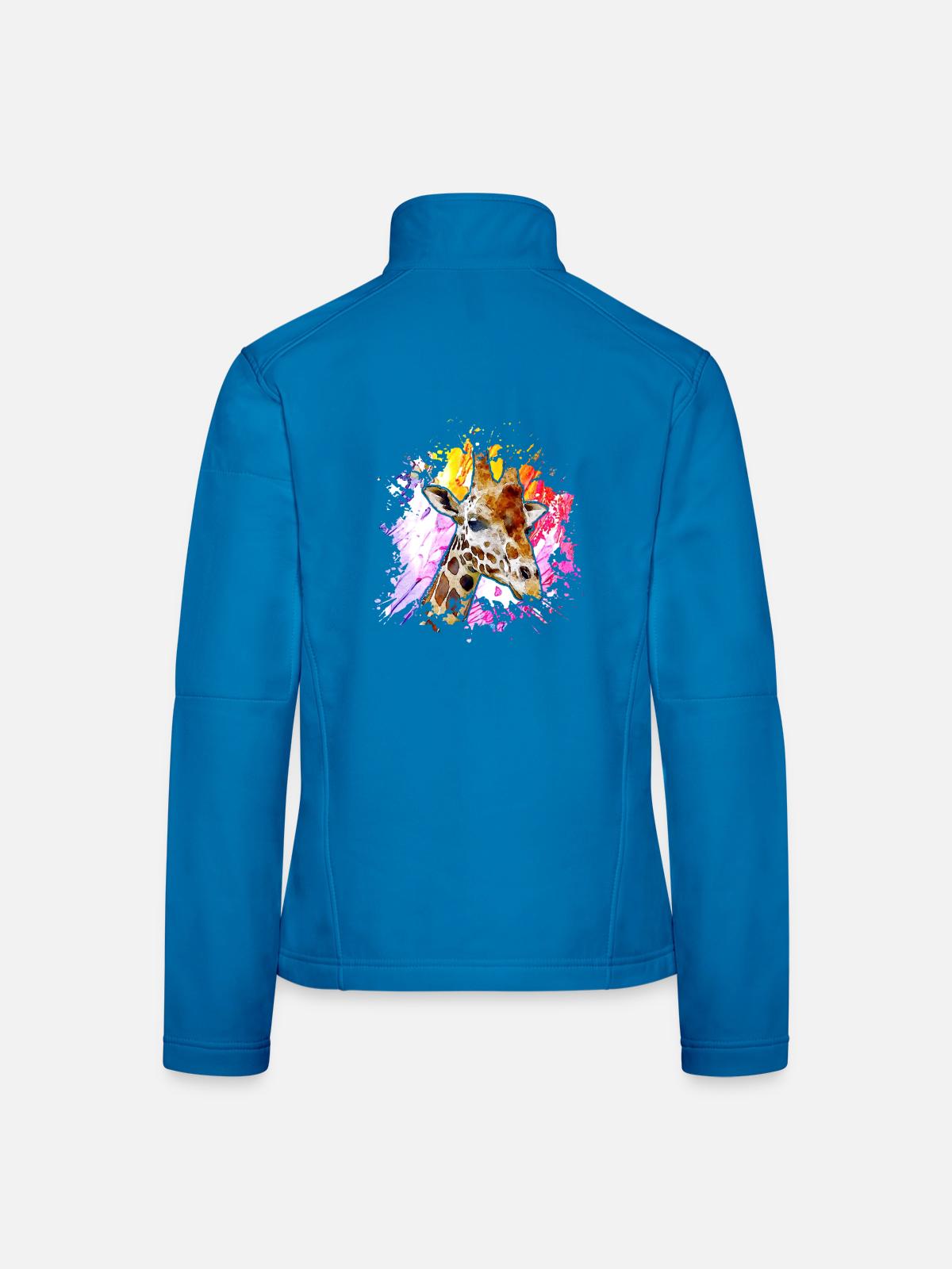 Giraffe - Frauen Softshelljacke - Lichtblau - Hinten