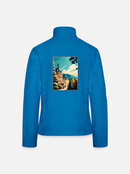 Baden Baden Deutschland Vintage Reiseposter Souvenir - Frauen Softshelljacke - Lichtblau - Hinten