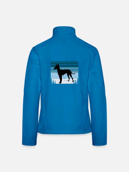 Cirneco Dell Etna Dog Love Silhouette Retro Sonnenuntergang - Frauen Softshelljacke - Lichtblau - Hinten