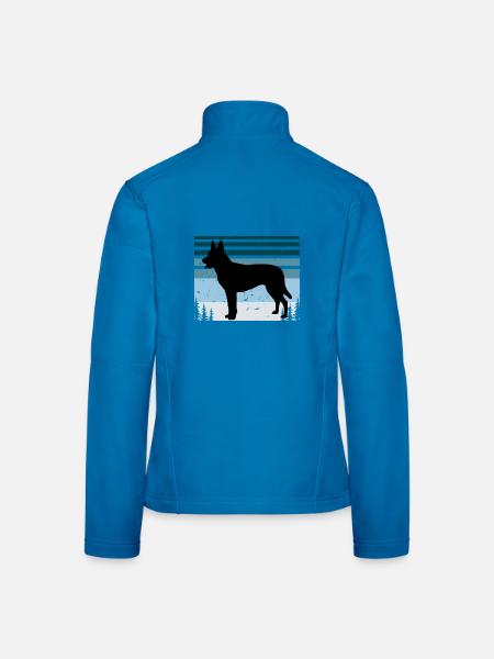 Holländischer Schäferhund Liebhaber Silhouette Vintage Sonnenuntergang - Frauen Softshelljacke - Lichtblau - Hinten