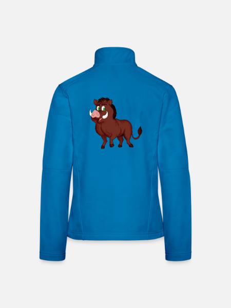 Freches Wildschwein - Frauen Softshelljacke - Lichtblau - Hinten