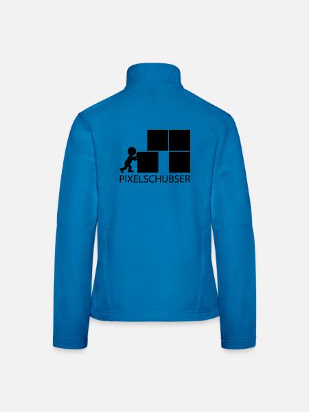 Pixelschubser und stolz darauf! - Frauen Softshelljacke - Lichtblau - Hinten