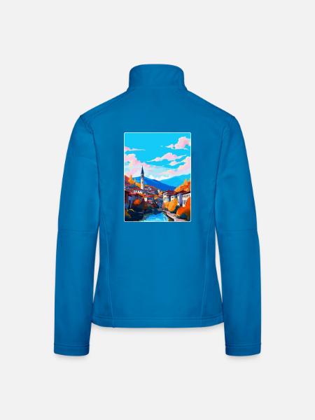 Sarajevo Bosnien Herzegowina Vintage Reiseposter - Frauen Softshelljacke - Lichtblau - Hinten