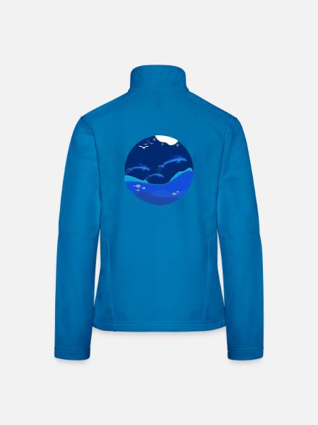 Delfine - Frauen Softshelljacke - Lichtblau