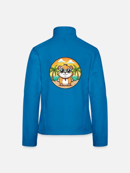 Cochon d’Inde Drôle Dessin Animé Plage Été Lunettes de soleil - Veste en tissu softshell Femme - bleu clair - Dos