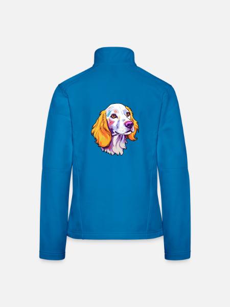 English Setter Hunderasse Cartoon Kawaii Illustrati - Frauen Softshelljacke - Lichtblau - Hinten