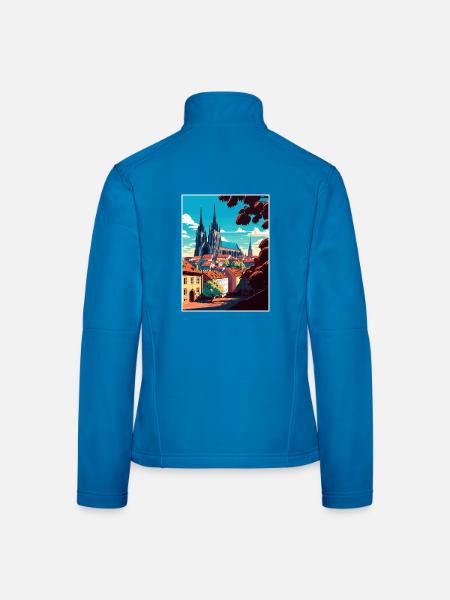 Brünn Tschechische Republik Vintage Reiseplakat Souvenir - Frauen Softshelljacke - Lichtblau - Hinten