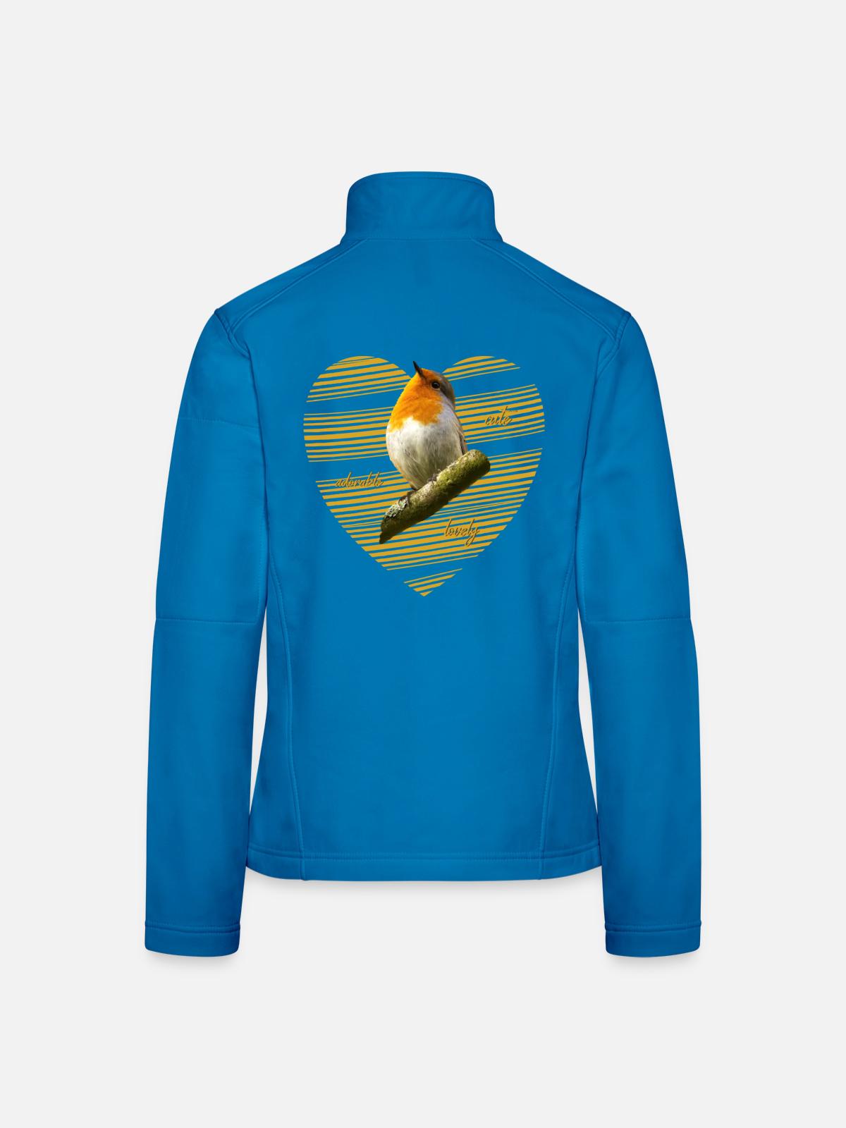 Rotkehlchen robin Erithacus rubecula - Frauen Softshelljacke - Lichtblau - Hinten