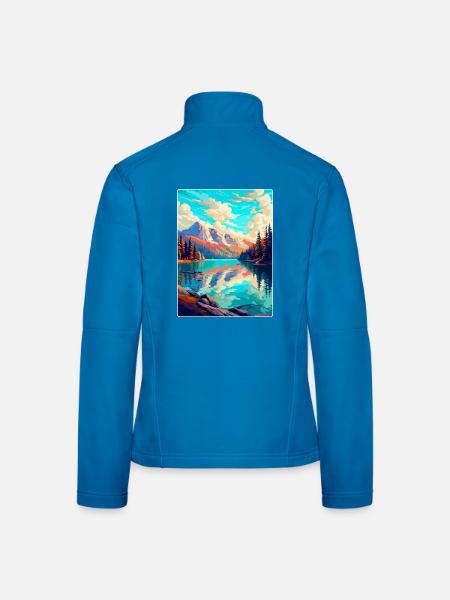 Caumasee Schweiz Vintage Reiseposter WPA Art - Frauen Softshelljacke - Lichtblau - Hinten
