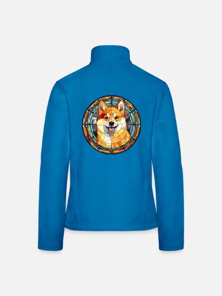 Shiba Inu Hunderasse Aquarellglas - Frauen Softshelljacke - Lichtblau