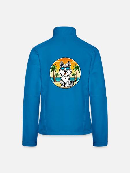 Karpatenschäferhund Hunderasse Cartoon Sonnenbrille - Frauen Softshelljacke - Lichtblau - Hinten
