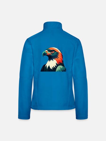 Hawk Cartoon Character Colorful Pet Animal - Women's Softshell Jacket - light blue - Back