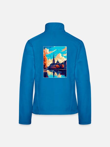 Bonn Germany Vintage Travel Poster WPA Souvenir - Women's Softshell Jacket - light blue - Back