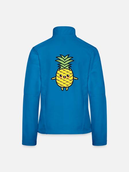 Cheerful Pineapple Cartoon Charm - Women's Softshell Jacket - light blue