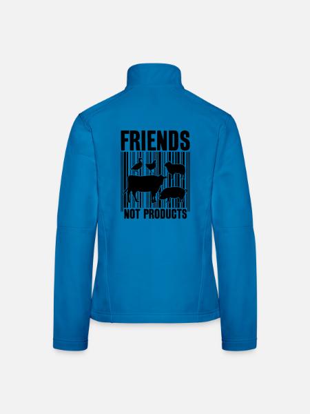 VEGAN FRIENDS NOT FOOD BARCODE - Frauen Softshelljacke - Lichtblau - Hinten
