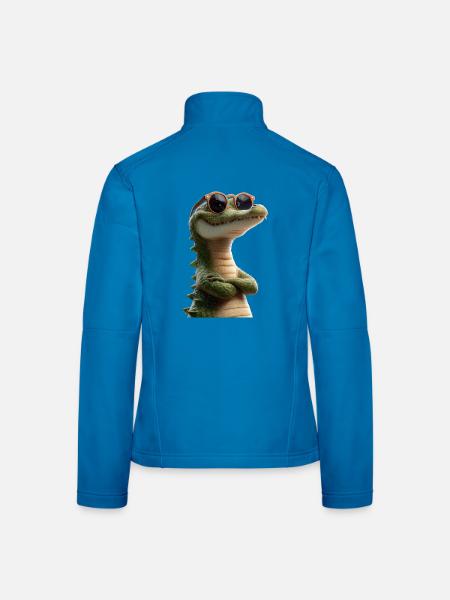 Krokodil Alligator Reptilien Kroko Liebe Krokodile - Frauen Softshelljacke - Lichtblau - Hinten
