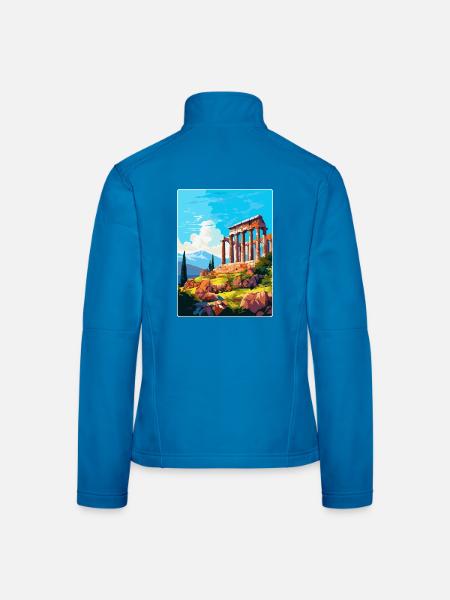 Antikes Korinth Griechenland Vintage Reiseposter WPA - Frauen Softshelljacke - Lichtblau - Hinten
