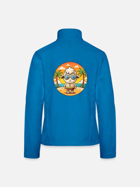 Lunettes de soleil de plage d’été de dessin animé drôle de mouton - Veste en tissu softshell Femme - bleu clair - Dos