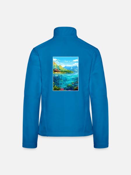 Morea Französisch-Polynesien Vintage Reiseposter WPA - Frauen Softshelljacke - Lichtblau - Hinten