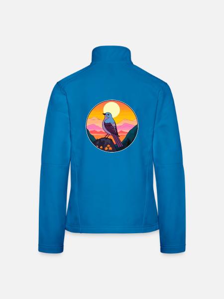 Kuckuck buntes Aquarell Cartoon Kawaii Tier - Frauen Softshelljacke - Lichtblau - Hinten