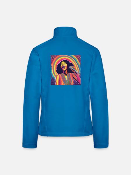 Motown-Sängerin - Frauen Softshelljacke - Lichtblau