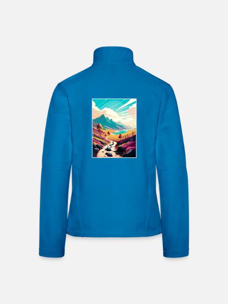 West Highland Dekoration Scottish Highlands Reisen - Frauen Softshelljacke - Lichtblau - Hinten