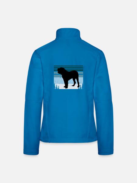 Alano Español Dog Lover Silhouette Vintage Sunset - Frauen Softshelljacke - Lichtblau - Hinten
