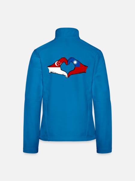 Singapore Taiwan Hands Heart Shape - Women's Softshell Jacket - light blue - Back