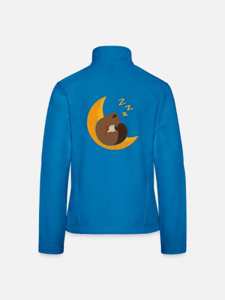 Schlafender Biber Wildtier Tier Kanada Damm Nageti - Frauen Softshelljacke - Lichtblau - Hinten